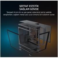 JAMES DONKEY STARK S801 7X ARGB FAN 650W GAMING ATX KASA AKVARYUM Kasa - 4